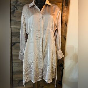 HYFVE Taupe Satin Dress